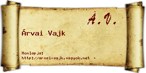 Árvai Vajk névjegykártya